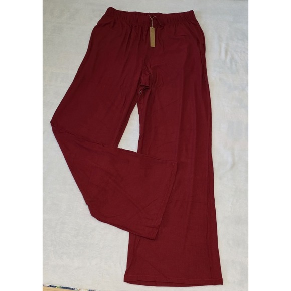 SKIMS Other - SKIMS Soft Lounge Pant NWT Womens Small in Color Brick Ribbed Soft Flare Pajamas